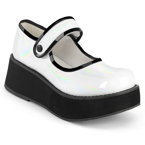 Sprite-01 White/Black Goth Punk Lolita Maryjane Shoes