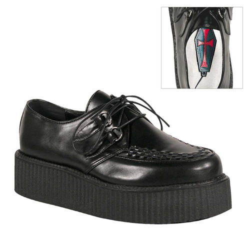 V-Creeper-502 Men Black Vegan Leather By Demonia Cult
