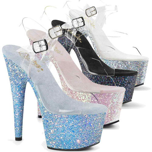 Adore-708LG, 7 Inch Glitter Heels By Pleaser USA