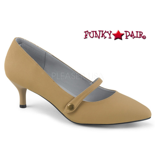 Pink Label | Kitten-03 Sissy High Heels Maryjane Pump Size 9-16  taupe