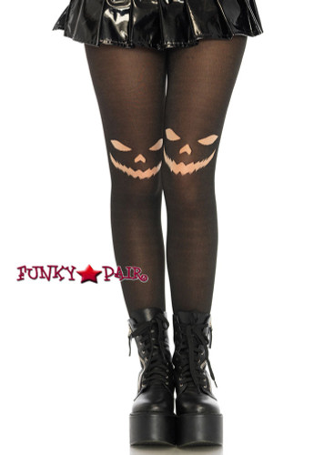 Womens Halloween Black Jack O'Lantern Tights | Leg Avenue LA7740