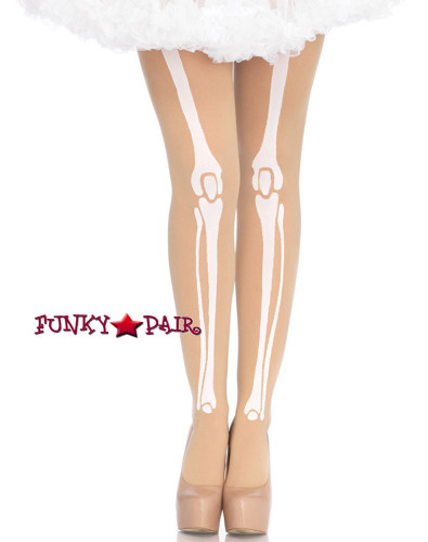 White Women's Skeleton Bone Tights | Leg Avenue LA7733