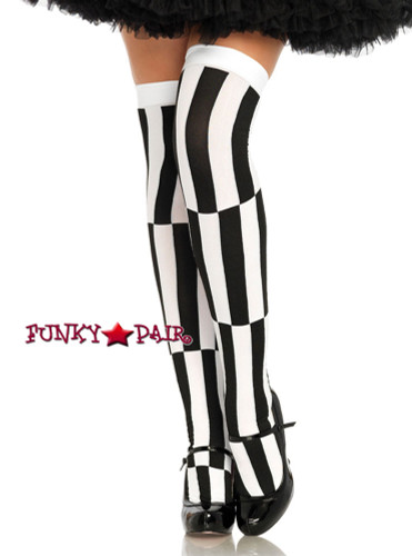 Black/White Opaque Striped Illusion Stockings | Leg Avenue (LA6340)