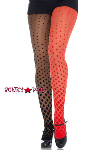 Womens Harlequin Tights | Leg Avenue LA7739 Black/Red