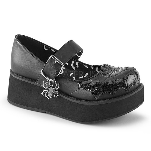 Demonia | Kera-13 Metal Plate Platform Maryjane