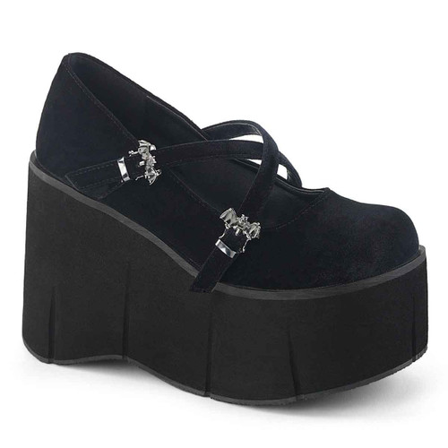 Kera-10, 4.5 Inch Platform Criss Cross Strap Maryjane By Demonia