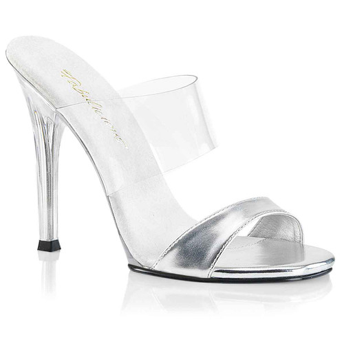 Fabulicious Women's Gala-02L Clear Heel Slide