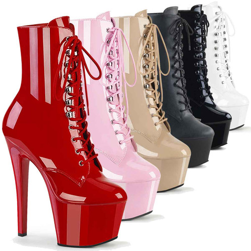Sky-1020, 7 Inch Heel Lace up Ankle Boots by Pleaser