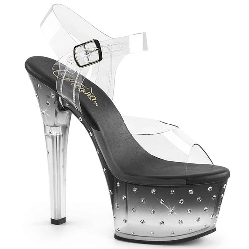 Pleaser | Aspire-608STD, 6 Inch High Heel Ankle Strap with Rhinestone
