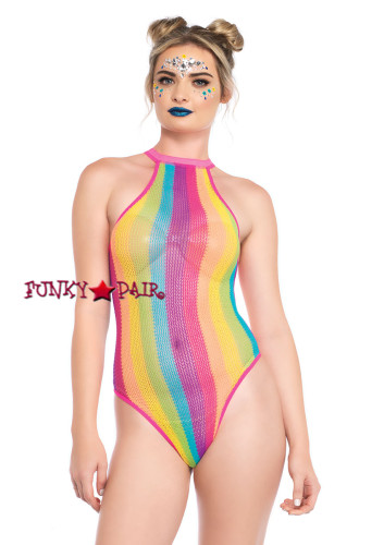 LA81556, Rainbow Striped Bodysuit