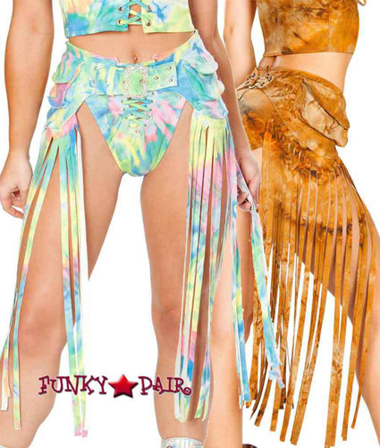 J. Valentine | Fringe Pack Rave Wear JV-FF193 color available: Rusty Tie-Dye, Multi Tie-Dye