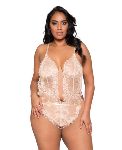 Plus Size Lingerie | LI258X, Lace Cutout Teddy