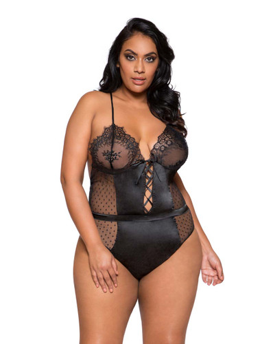 Plus Size Lingerie | LI278X, Satin and Lace Teddy