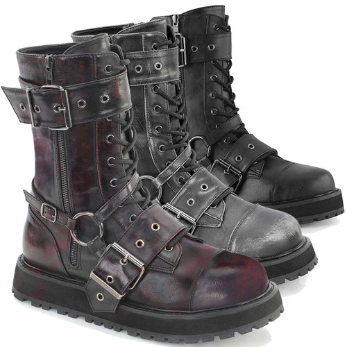 VALOR-220, Men's Harness Strap Boots By Demonia Cult