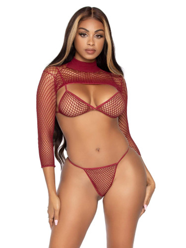 LA81583, 3pc Net Bikini Set by Leg Avenue