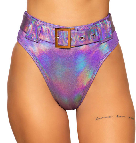 Roma | R-3745, BUCKLES HIGH-WAISTED RAVER SHORTS