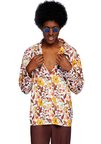 LA-86846, Men's 70s Floral Hippie Shirt by Leg Avenue