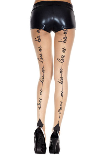 Love Me Kiss Me Print Pantyhose by Music Legs ML-7019