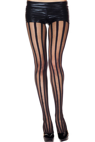 Vertical Striped Pantyhose by Music Legs | ML-7056