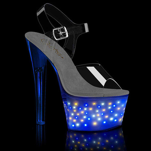 Pleaser | Echolite-708, Exotic Dancer Shoes with Mini Star Light-up