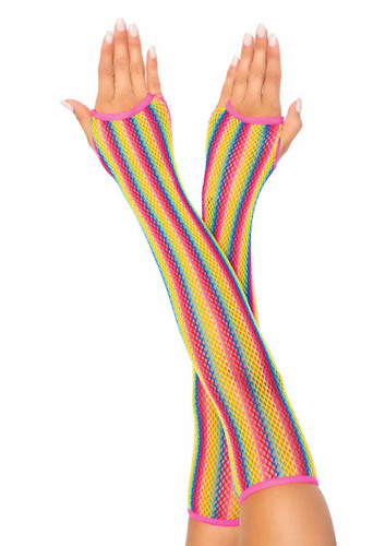 Leg Avenue | LA2036, Rainbow Net Arm Warmers