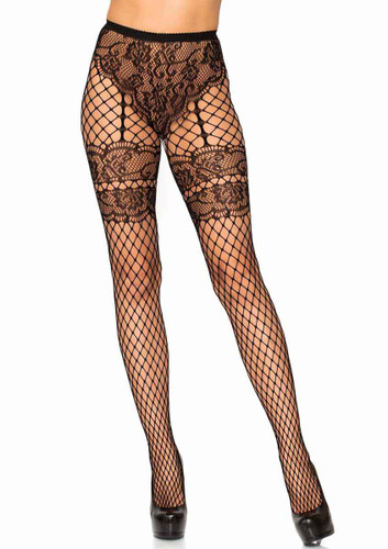 LA-9281, Lace French Garter Stockings by Leg Avenue