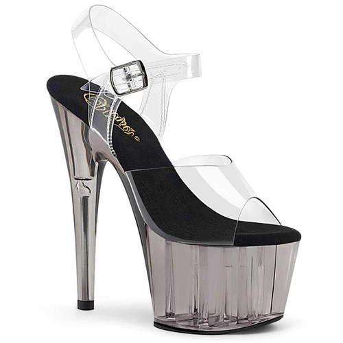 Adore-708T, Black Tinted Platform Sandal By Pleaser USA