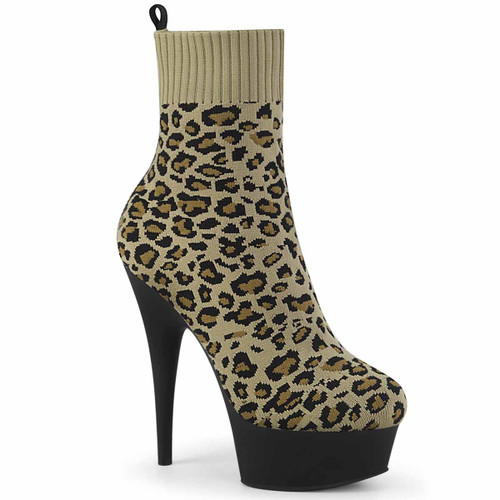 Delight-1002LP, Leopard Print Bootie by Pleaser