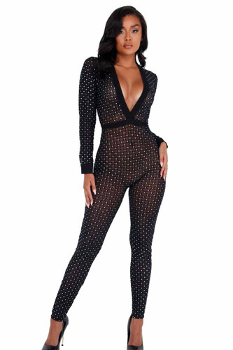 LI429, Sheer Glittered Bodysuit by Roma