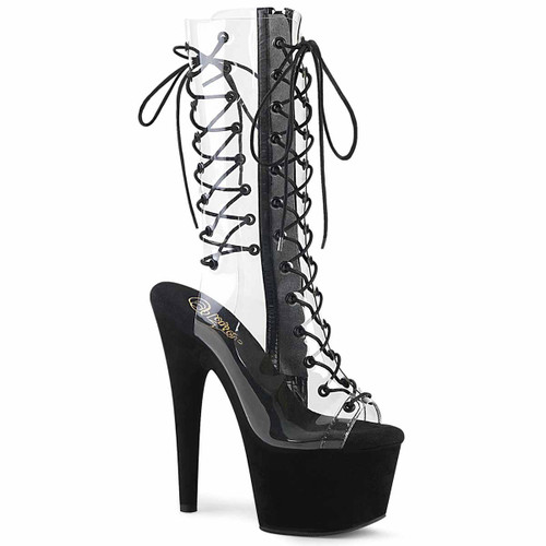 Adore-700-60FS, 7" Lace-up Front and Back Peep Toe Ankle Boot by Pleaser