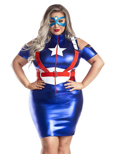 S2182X, Plus Size Captain USA Costume