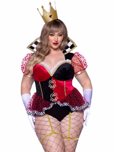 LA87152X, Plus Size Ravishing Red Queen By Leg Avenue