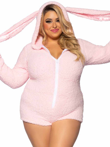 LA86824X, Plus Size Cuttle Bunny Romper By Leg Avenue