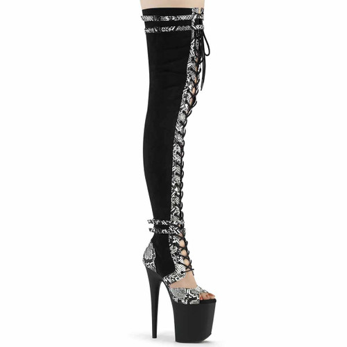 Flamingo-3027SP,  Lace-up Thigh High Boots By Pleaser