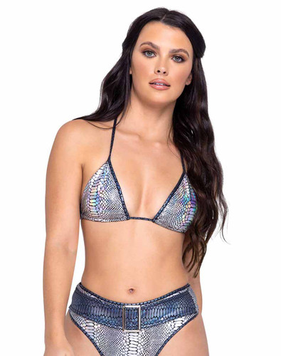 R-6320 - Snake Skin Triangle Tie-Top By Roma
