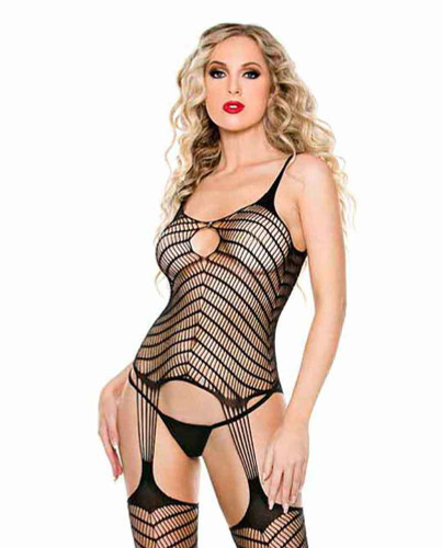 ML-1409, Netted Design Body Stocking By Music Legs