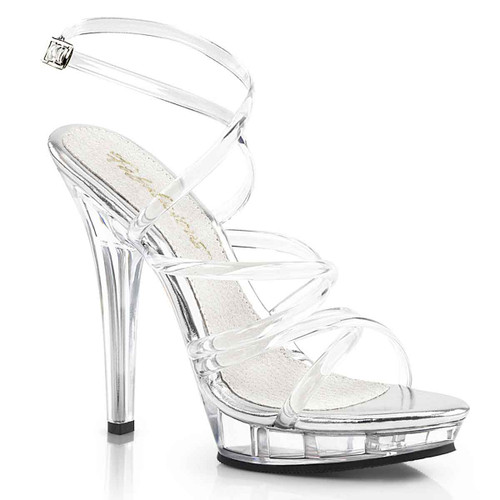 LIP-106, 5" Clear Evening Strappy Sandal Pleaser shoes