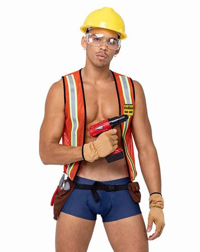 R-6195, Men's Construction Hard-Worker Costume By Roma