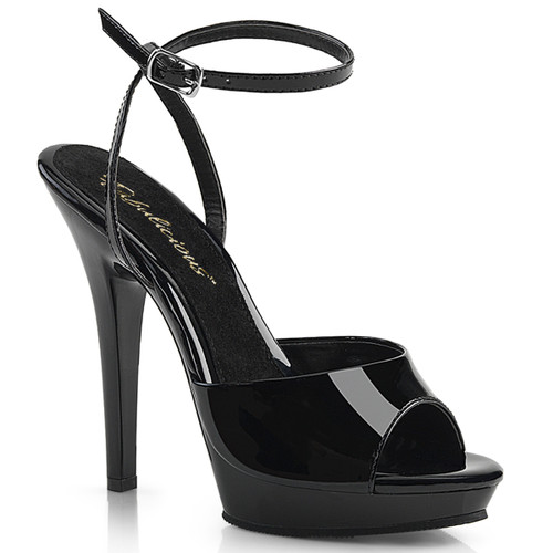 Black 5 Inch Ankle Wrap Sandal | Fabulicious  LIP-125