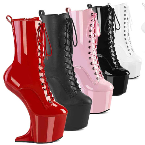 CRAZE-1040, 8 Inch Heelless Ankle Boots By Pleaser