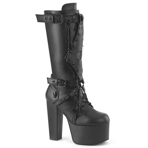 TORMENT-218, 5.5 Inch Knee High Platform with Skull Accent By Demonia