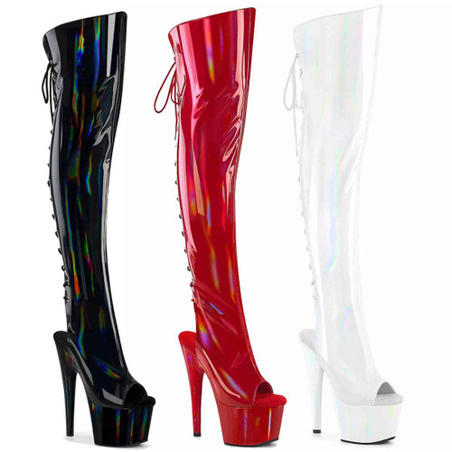 ADORE-3019HWR, 7 Inch Over the Knee Boots By Pleaser USA