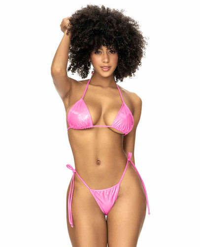 MA67085, Gloss Triangle Top Bikini Set By Mapale