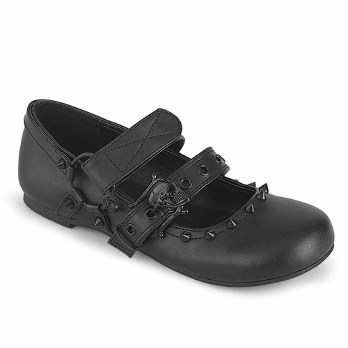 DAISY-08, Ballet Flat Double Strap Maryjane By Demonia