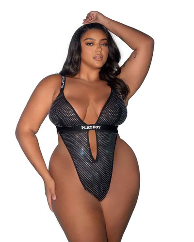 PBLI158X, Plus Size Rhinestones Teddy