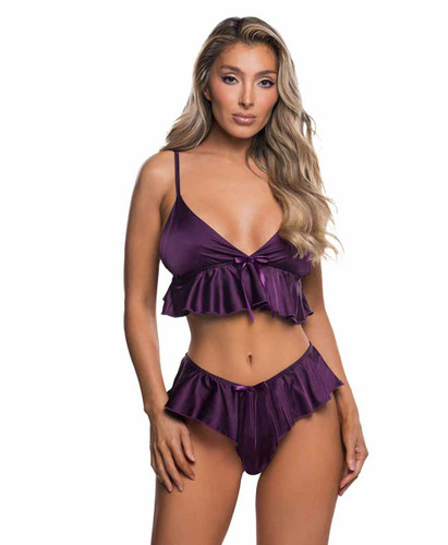R-LI033, Satin Short Set By Roma