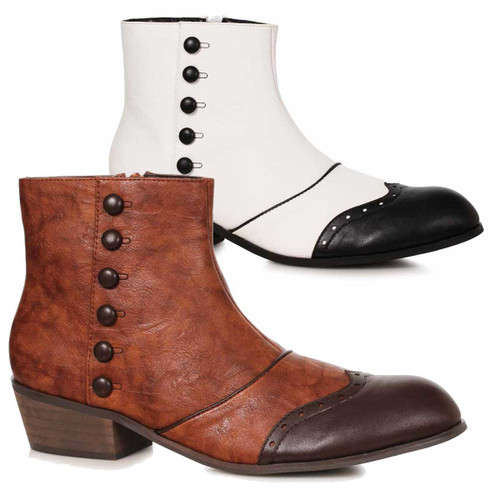 129-OLIVER, 1 Inch Heel Men's Ankle Boots By 1031 Costume Boots