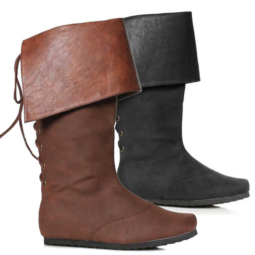 119-BRISTOL,  1 Inch Heel Men's Cuff Boots By 1031 Costume Shoes