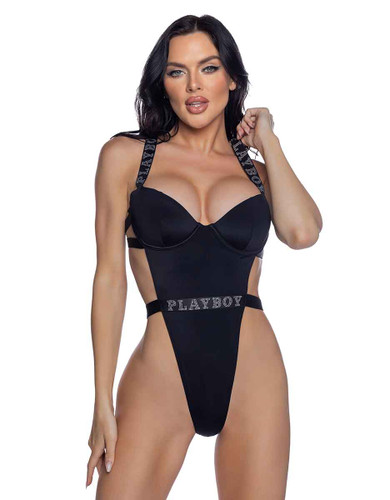 R-PBS106 PlayBoy Bunny Black Bodysuit
