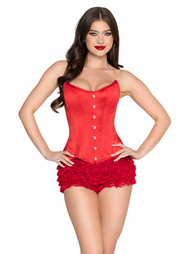 LA87384, Red Satin Corset By Leg Avenue